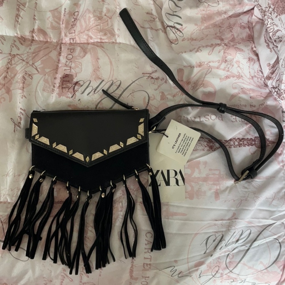 Zara real leather belt bag